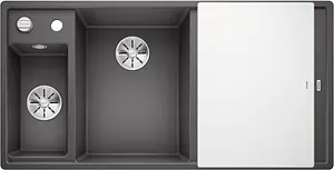 Мойка кухонная Blanco Axia III 6 S 100 L (доска стекло) тёмная скала 524654 Мойка кухонная Blanco Axia III 6 S 100 L (доска стекло) тёмная скала 524654, 1