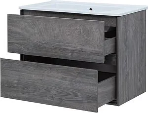 Тумба-умывальник подвесная Aquanet Милан 85 дуб рошелье 00339969+00249690, 4