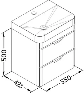 Тумба-умывальник подвесная ISVEA Fonte 57 красный 21USS015157I+10SQ50057SV, 2