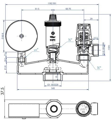 Группа безопасности котла до 50 кВт 1&quot; 3 бар MVI SE.510.06
