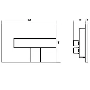 Клавиша смыва для унитаза Sanit LOS 16.733.00..0015 кнопки/хром глянцевый, панель/черный глянцевый, 2
