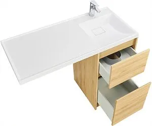 Тумба-умывальник напольная над стиральной машиной Aquaton Лондри 105 R дуб сантана 1A2670K1LH0C0+, 3