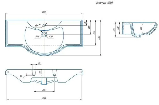 Раковина Kirovit Классик 105 белый 4640021060926