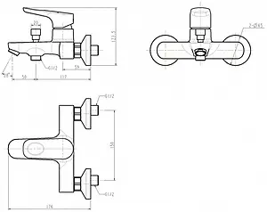 Смеситель для ванны Swedbe Ares хром 1930, 2
