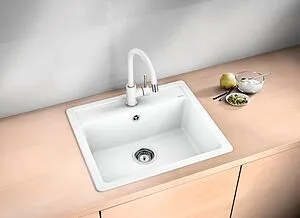 Смеситель для кухни с выдвижным изливом Blanco Mida-S Silgranit белый/хром 521457 Смеситель для кухни с выдвижным изливом Blanco Mida-S Silgranit белый/хром 521457, 3