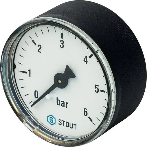 Манометр аксиальный Stout 50мм 6 бар ¼&quot; SIM-0009-500608