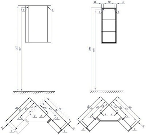 Шкаф-зеркало Aquaton Кантара дуб полярный 1A2057K2ANW70