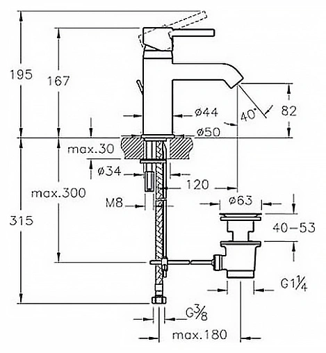 Смеситель для раковины VitrA Minimax S хром A41986EXP