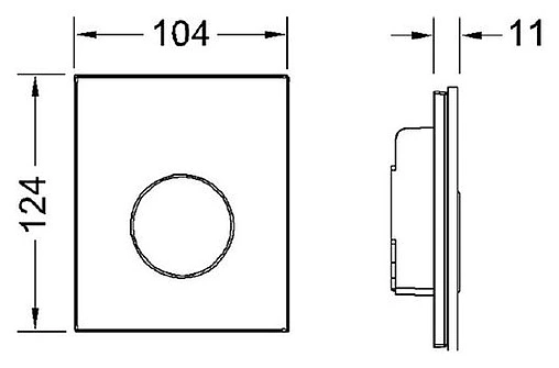 Клавиша смыва для писсуара TECEloop Urinal 9242658 кнопка/золото, панель/стекло черный