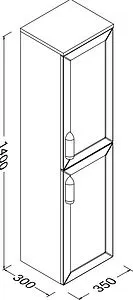 Шкаф-пенал подвесной Isvea Urban 35 белый/дуб 27TA3265035I, 2