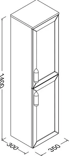 Шкаф-пенал подвесной Isvea Urban 35 белый/дуб 27TA3265035I