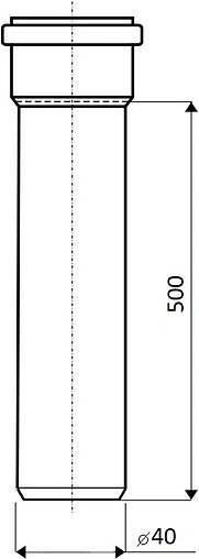 Труба канализационная внутренняя D=40мм L=500мм Ostendorf HTEM 111020
