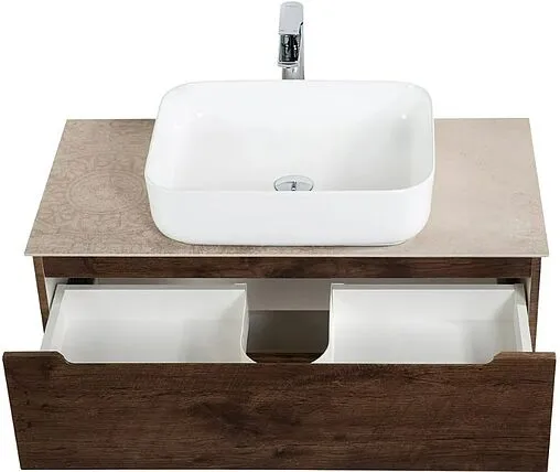 Тумба-умывальник подвесная BelBagno ETNA 100 Rovere Moro ETNA-1000-2C-SO-RW-P+
