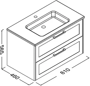 Тумба-умывальник подвесная ISVEA Valero 80 серый/дуб 27VRS074080I+10SL51081SV, 2