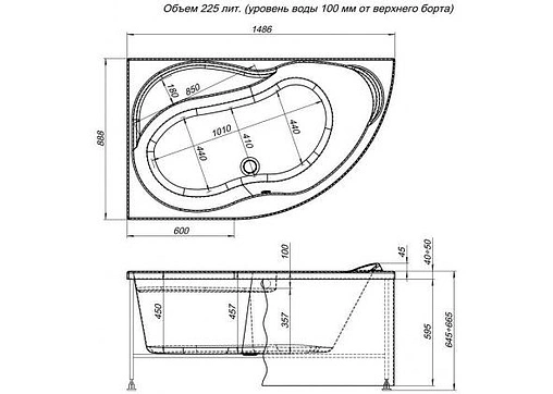 Панель для ванны фронтальная левая Aquanet Graciosa 150 L белый 00175958