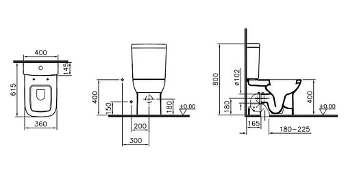 Унитаз-компакт с функцией биде VitrA S20 белый 9800B003-7205