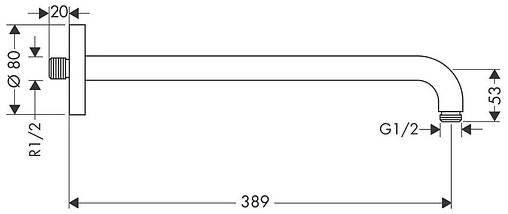 Держатель верхнего душа настенный Hansgrohe белый матовый 27413700