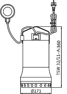 Насос дренажный Q=13м³/ч H=8м Wilo Drain TSW 32/8-A 6045167 Насос дренажный Q=13м³/ч H=8м Wilo Drain TSW 32/8-A 6045167, 4