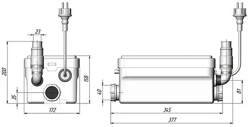 Канализационная насосная установка Unipump Sanivort 255 M 85333