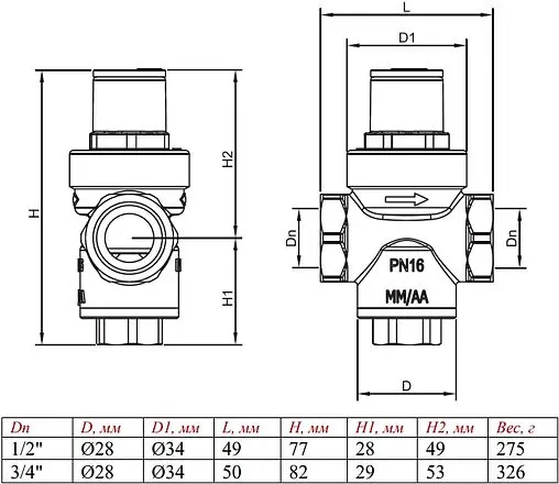 Редуктор давления поршневой ¾&quot; Valtec VT.086.N.05