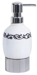 Дозатор для жидкого мыла Fixsen Bogema хром/белый с рисунком FX-782 Дозатор для жидкого мыла Fixsen Bogema хром/белый с рисунком FX-782, 1