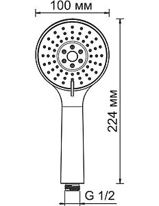 Лейка ручного душа Wasserkraft хром A002 Лейка ручного душа Wasserkraft хром A002, 2