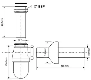 Сифон бутылочный для раковины Mc Alpine бронза MR3237-AB-NW, 2