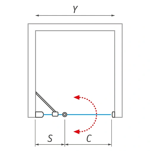 Дверь в нишу 1200мм прозрачное стекло Roltechnik Tower Line TDN1/1200 726-1200000-01-02