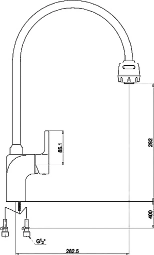 Смеситель для кухни Timo Polo чёрный/хром 0166FN-FS black