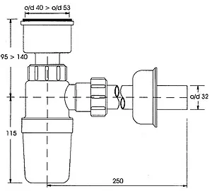Сифон для писсуара Mc Alpine HC2P, 2