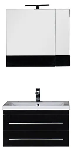 Шкаф-зеркало Aquanet Верона 75 L чёрный 00175385