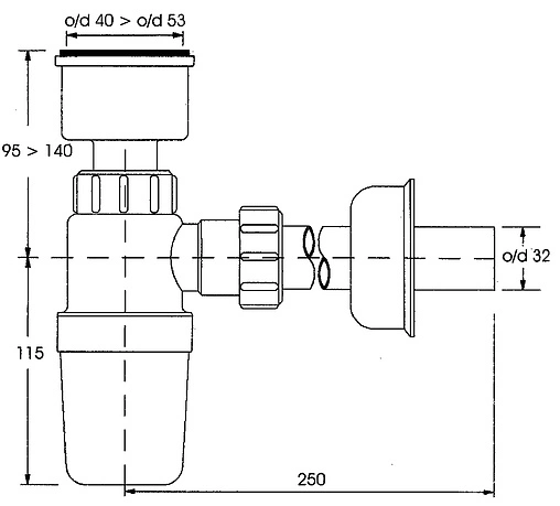Сифон для писсуара Mc Alpine HC2P