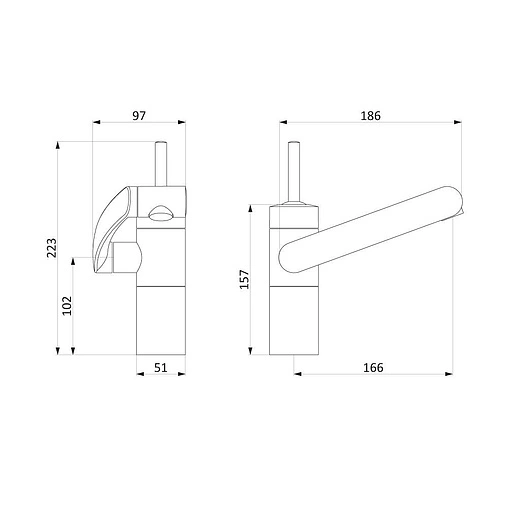 Смеситель для раковины Damixa Arc хром/чёрный 290217464