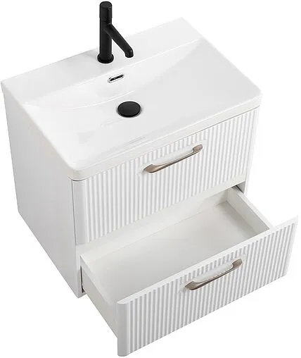 Тумба-умывальник подвесная BelBagno DUE 60 Bianco Lucido DUE-600-2C-SO-BL-P+BB-8076-3-60