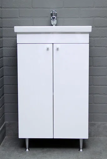 Тумба-умывальник напольный Домино Промо 50 бетон/белый DP2616T+S-UM-COM50/1-w