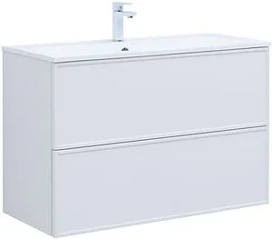 Тумба-умывальник Aquanet Арт 100 белый матовый 00313257+00318926, 1