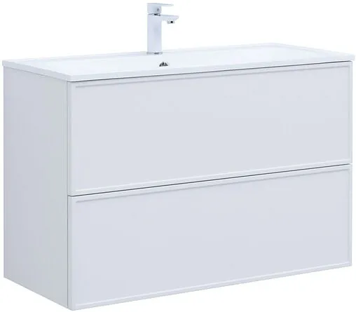 Тумба-умывальник Aquanet Арт 100 белый матовый 00313257+00318926