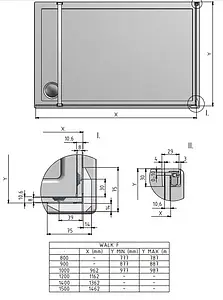 Душевое ограждение 1500x900мм прозрачное стекло Roltechnik Walk WALK F/1500/900 939-1500900-00-02, 2