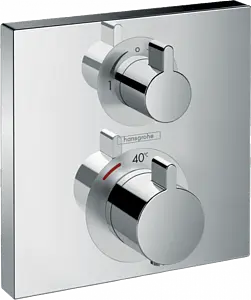 Термостат для 2 потребителей Hansgrohe Ecostat Square хром 15714000 Термостат для 2 потребителей Hansgrohe Ecostat Square хром 15714000, 1