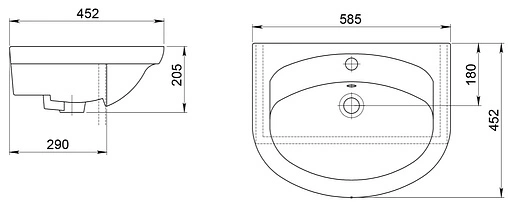 Раковина Santeri Интакт 58 белый 1.3120.4.S00.11B.0 Раковина Santeri Интакт 58 белый 1.3120.4.S00.11B.0