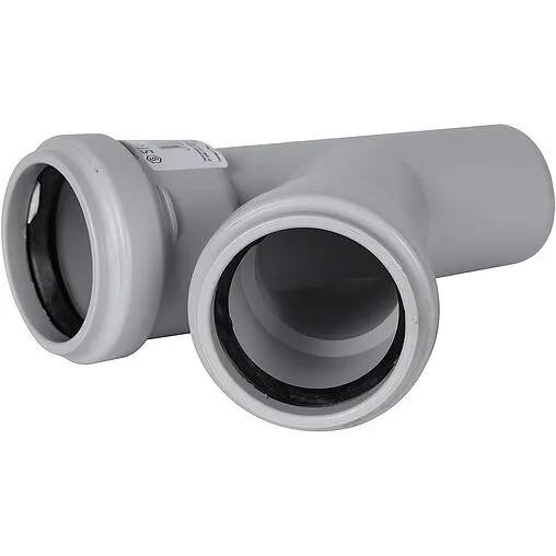 Тройник внутренний бесшумный D=58x58мм Угол 45° Stout SKB-0015-585845