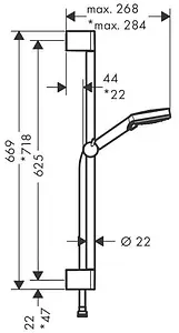 Душевая стойка Hansgrohe Vernis Blend Vario EcoSmart 2jet 65см хром 26279000, 2