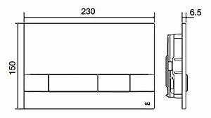 Клавиша смыва для унитаза OLI Narrow OLIpure 148302 хром матовый, 2