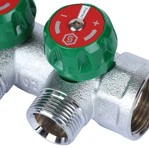 Коллектор регулирующий проходной 3 отвода 1&quot;в/н x ¾&quot;ек Stout SMB-6850-013403