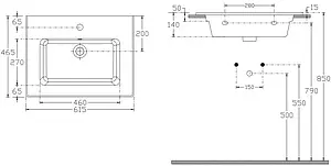 Тумба-умывальник подвесная ISVEA Pro 60 серый 21MGS070060I+10SL50061SV Тумба-умывальник подвесная ISVEA Pro 60 серый 21MGS070060I+10SL50061SV, 3
