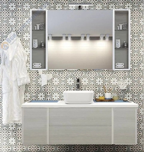 Модуль подвесная с ящиками подвесная Aquaton Брук 100 дуб латте/белый 1A202101BCDL0