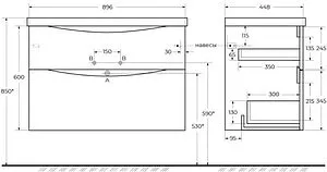 Тумба-умывальник подвесная BelBagno MARINO 90 Rovere Moro MARINO-900-2C-SO-RW-P+ Тумба-умывальник подвесная BelBagno MARINO 90 Rovere Moro MARINO-900-2C-SO-RW-P+, 2