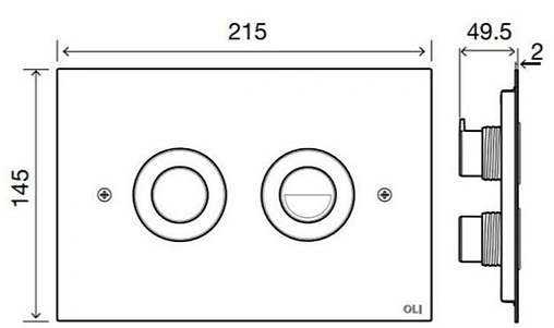 Клавиша смыва для унитаза OLI Trend 656506 хром матовый