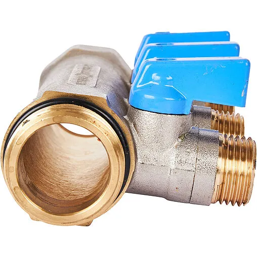 Коллектор запорный проходной 3 отвода синий 1&quot;в/н x ½&quot;н Stout SMB 6211 011203