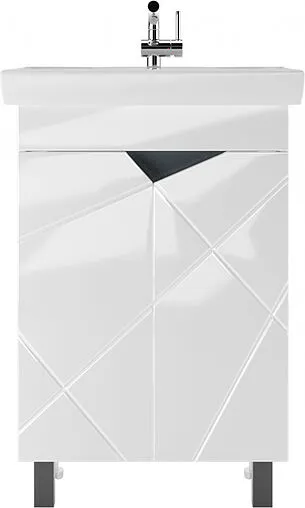 Тумба-умывальник напольная Домино Vector 54 белый DV6602T+4607152363500